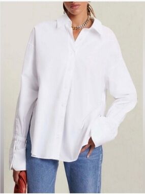 A.L.C Classic White Button-Up Shirt - Women- size 4
